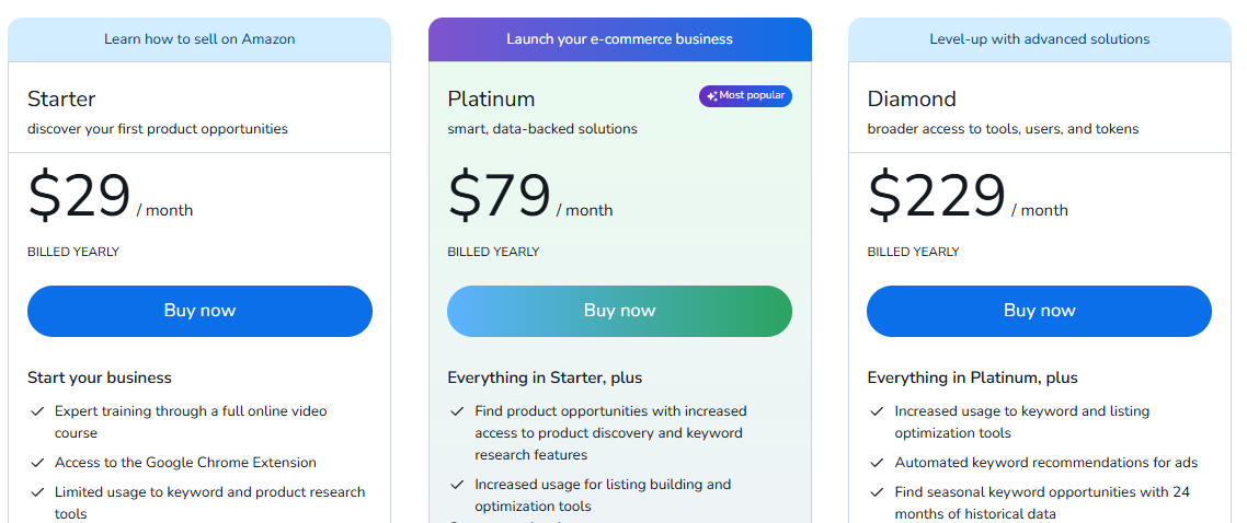 Helium 10 Pricing Helium 10 Pricing