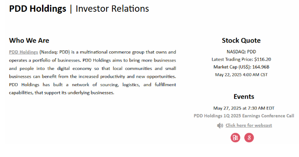 PDD Holdings PDD Holdings