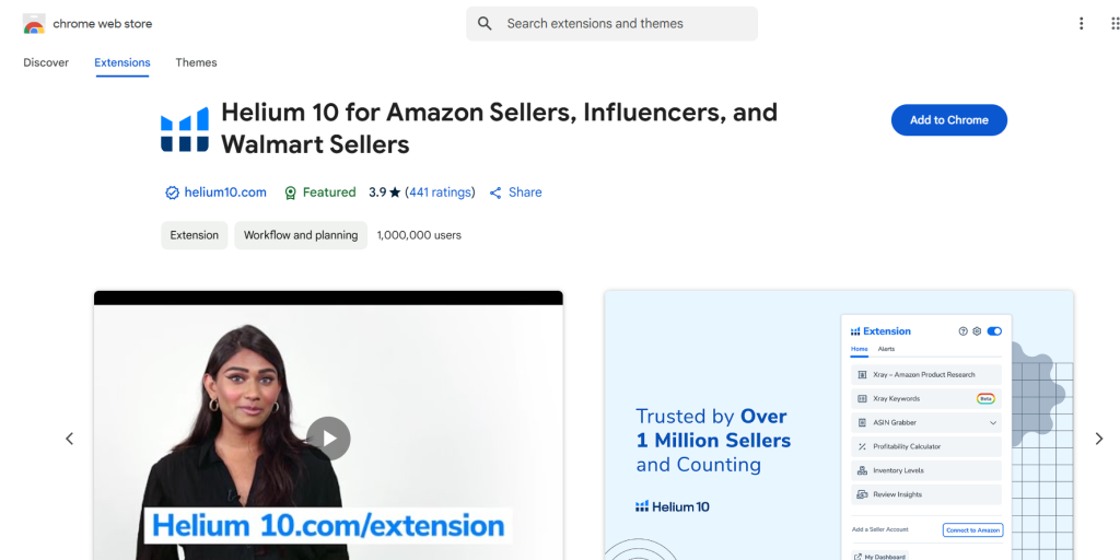 Helium 10 Chrome extension