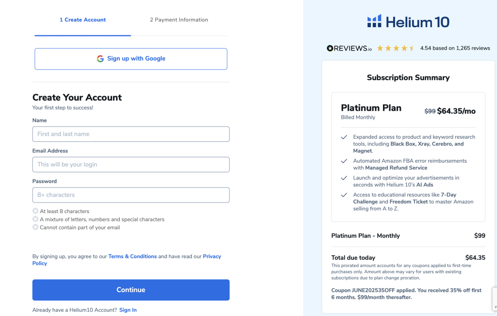 Helium 10 Pricing After Coupon