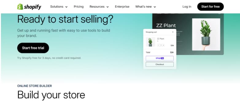 Shopify User Interface Shopify User Interface