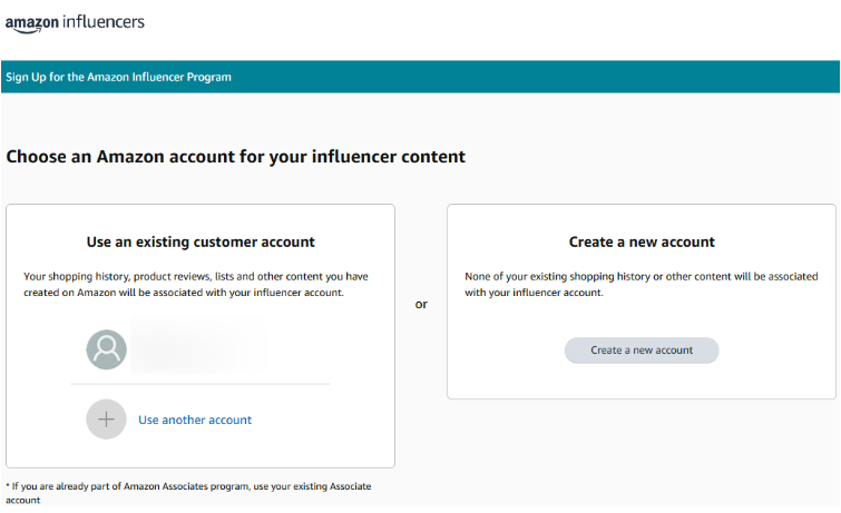 Choose an Existing Amazon Account Choose an Existing Amazon Account