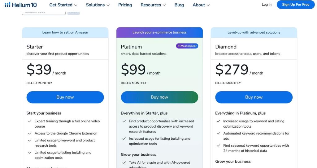 Helium 10 New Pricing Plans Helium 10 New Pricing Plans
