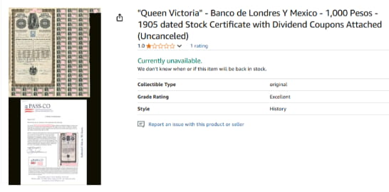 Queen Victoria Londres Mexico Uncanceled Stamp Queen Victoria Londres Mexico Uncanceled Stamp