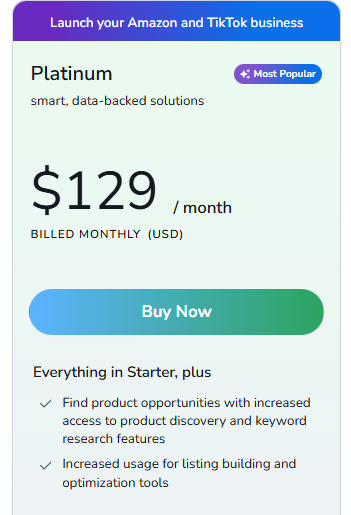 Helium 10 Platinum Plan